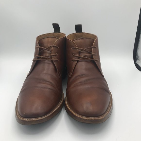 ALDO CHUKKA BOOTS MENS Brown LEATHER UPPER LACE UP - Picture 2 of 10